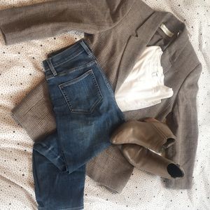 Valerie Stevens Taupe & Pink Wool Tweed Blazer